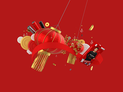 Chinese New Years cinema4d illustrator photoshop product design redshift