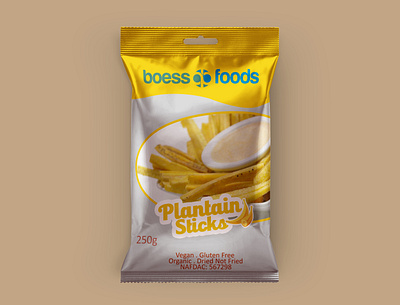 Dried Plantain Sticks food package design packaging product design snacks
