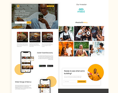 Food Ordering App Landing Page branding design directory listing food lifestyle product design ui