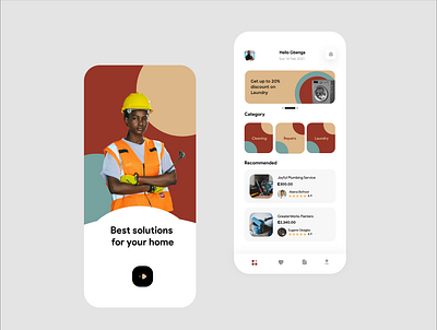 Home Service Mobile App app community design directory listing product design ui