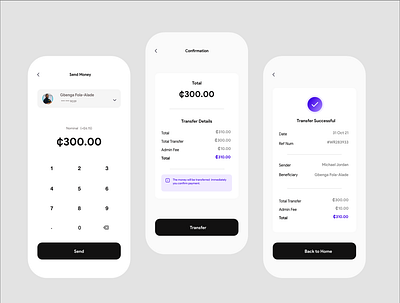 Cedi Money Transfer UI app fintech mobile pay product design transfer ui