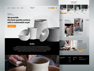 Pottery Website clean clean design design minimalist pottery studio ui ui design uiux visual design web web design website website design