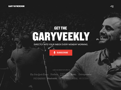 Landing Page Design Concept for Gary Vaynerchuk