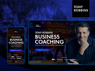 Landing Page Redesign Concept for Tony Robbins design minimal mobile site responsive design responsive layout ui ux ux design web design web development