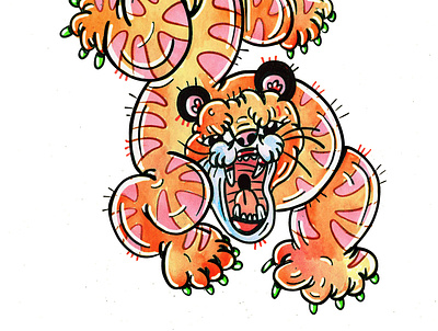 tiger illustration traditional art