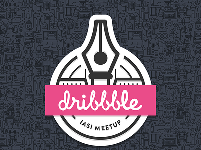 Dribbble Iasi Meetup logo 2016 community app dribbble illustrator ilustration logo logo design meatup sticker