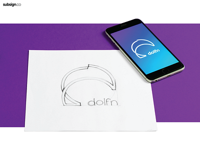 dolfn logo app development company gradient illustration illustrator logo technology