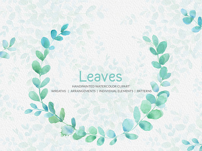 Leaves Handpainted Watercolor Clipart Collection