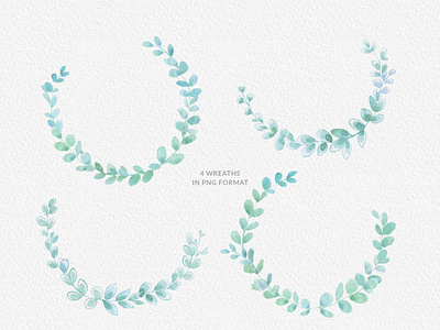 Leaves Handpainted Watercolor Clipart Collection