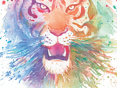Colourful Tiger Watercolor Painting