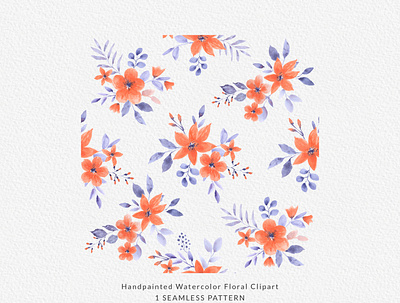 Autumn Orange Watercolor Clipart Bouquet Wreath Seamless Pattern autumn bouquet clipart design download drawing floral flower gogivo graphics handpainted illustration orangecolor painting pattern patterndesign png sketch watercolor wreath