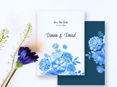 Blue Watercolor Flowers Handpainted Clipart Peonies