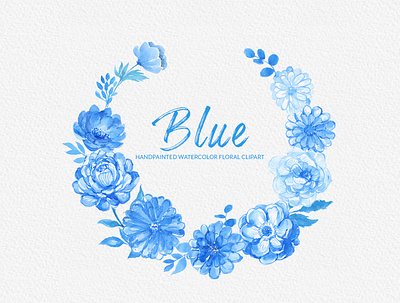 Blue Watercolor Flowers Handpainted Clipart Peonies blue bouquet clipart design download floral floral art flower gogivo graphicdesign graphics handpainted peonies and rose png watercolor wedding wreath