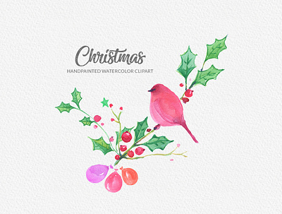 Christmas Watercolor Clipart bird christmas christmas bird christmas design christmas tree christmascard design dowload drawing and painting gogivofineart graphicsdesign png star and baloon watercolor clipart watercolor illustration wreaths