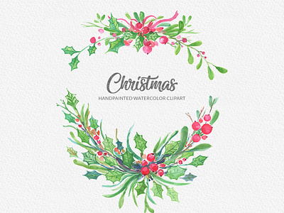 Christmas Watercolor Clipart