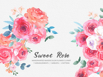 Sweet Rose Watercolor Floral Clipart