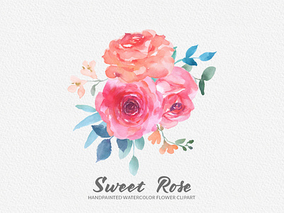 Sweet Rose Watercolor Floral Clipart