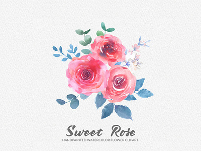 Sweet Rose Watercolor Floral Clipart