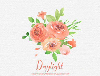 Day Light Handpainted Watercolor Flower Clipart | PNG beautiful daylight digital illustration download floral art floral clipart floral design floral elements flower flower bouquet flower illustrations gogivo handpainted handpainted clipart pattern png rose watercolor watercolor flower clipart
