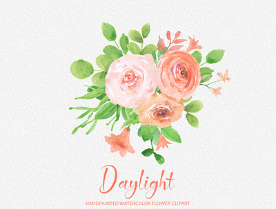 Day Light Handpainted Watercolor Flower Clipart | PNG beautiful daylight digital illustration download floral art floral clipart floral design floral elements flower flower bouquet flower illustrations gogivo handpainted pattern png rose rose flower clipart watercolor watercolor flower clipart