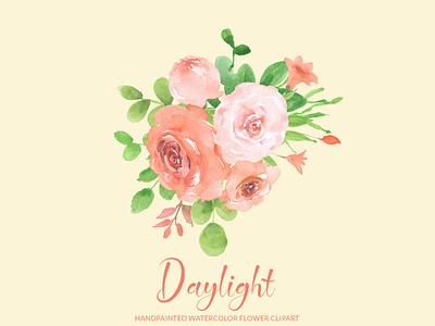 Day Light Handpainted Watercolor Flower Clipart | PNG beautiful daylight digital illustration download floral art floral clipart floral design floral elements flower flower bouquet flower illustrations gogivo handpainted handpainted clipart pattern png rose rose flower clipart watercolor flower clipart