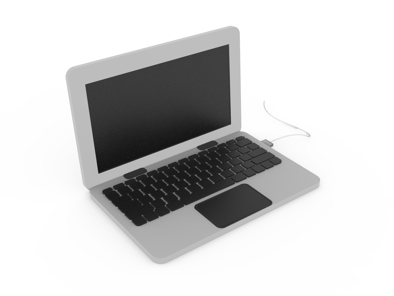 Modeling - render - illustrator. 3D. Laptop computer illustrator