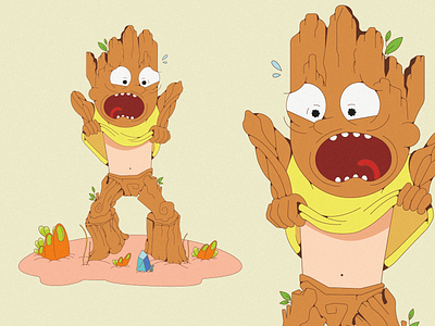 The Groot of the Sentinel of the Galaxy in search of adventure. animation cartoons character design illustration