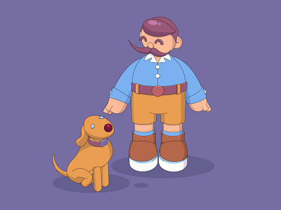 Dog lover. 2 3d character design dog illustration men vector