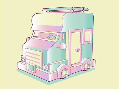 A car for traveling. car children ice cream illustration modeling travel vector