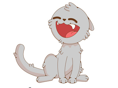 Vector image of a singing cute cat.