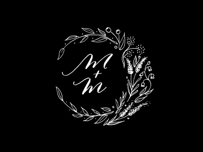 Of Myth + Muse Logo branding calligraphy floral illustration logo moon