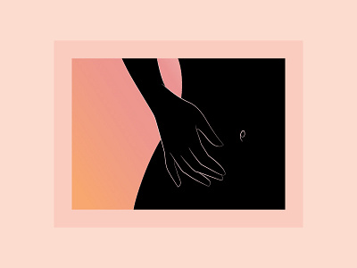 intimate girl gradient hand illustration pink vector