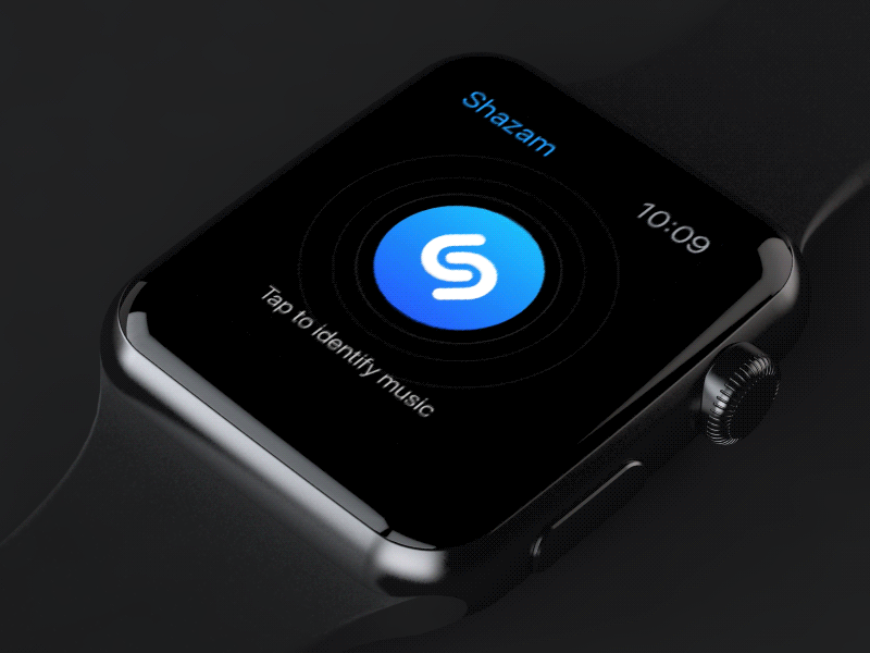Apple watch音乐识别动效案例 app design ui