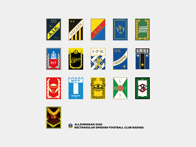 "If the football badges was all rectangle?" design drawing football graphic illustration illustrator poster swedish vector