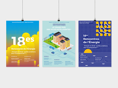 Print identity, program and supports for a french conference design graphic identity illustration illustrator poster print vector