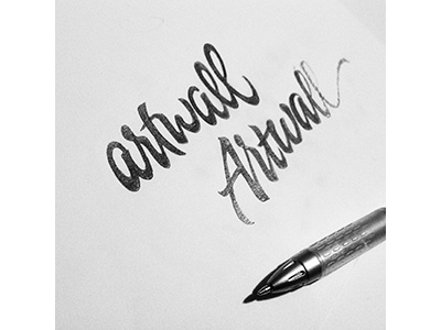 Artwall - sketches artwall calligraphy logo logotype pencil sketches type