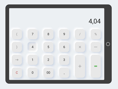 DailyUI №4 - Calculator calculator daily ui dailyui design figma neomorfism neomorphism tablet ui ui design uidesign ux