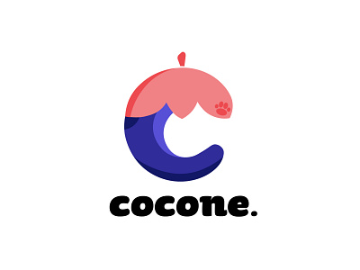 Cocone logo animal animal logo art branding c logo cocone cute illustration illustrator logo pink purple simple typo typogaphy ui ux