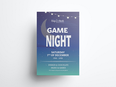 Game Night Poster art branding chocolate design game gamenight hopandstork hopenstork illustration mockup night poster poster art posterdesign simple typography ui ux