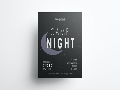 Game Night Poster art black blackandwhite branding design game hopandstork hopenstork illustration illustrator night poster poster art poster design simple typography ui ux