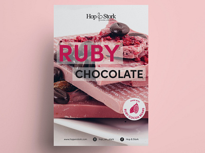 Poster Ruby Chocolate art branding design hopenstork illustration illustrator pink poster poster art poster design posters ruby simple simple design typography ui ux
