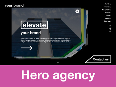 Agency hero website concept agency concept design hero ui ux webdesign