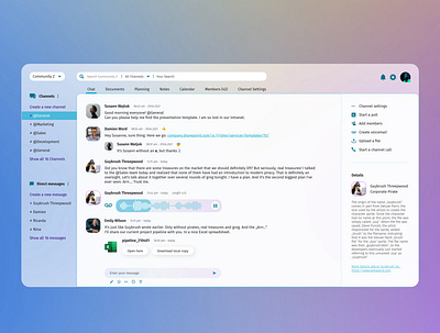 Merge of Slack and Teams team messenger collaboration tool aurora collaboration design desktop messenger slack software teams ui uiux ux webdesign