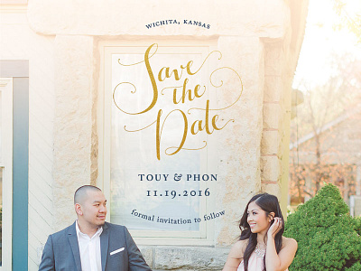 Save the Date: Touy & Phon announcement handlettering love phon save the date touy wedding