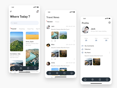 Travel, social design ui