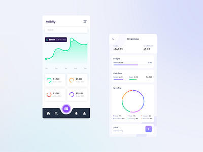 Financial management page design typography ui