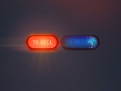 Buttons button to heaven to hell