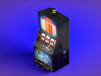 Slot Machine blue casino coins gambling machine slot