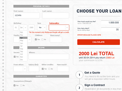 Loan online application form