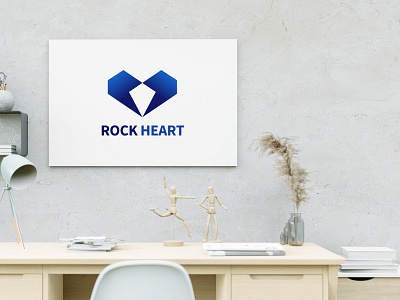 ROCK Heart Logo branding grid heart logo rock vector